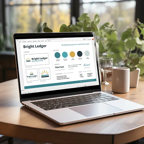 Mockup of brand guidelines template