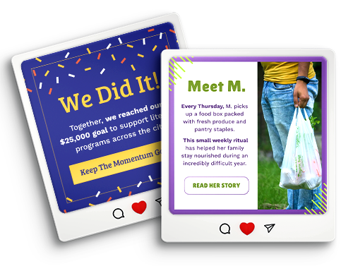 Mockup of two social media graphics