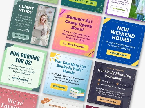 Mockup of social graphics templates