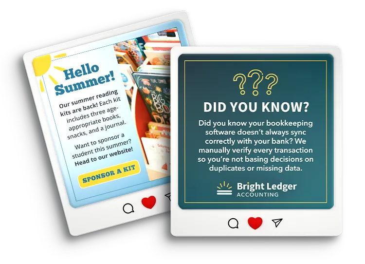 Mockup of two social media graphics