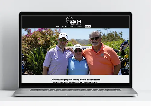 A screenshot of the ESM Foundation home page