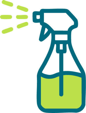 A simple graphic of a spray bottle