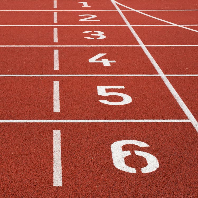 Numbered lanes on a track, ordered 1-6 which represents the ordered way headings should be used.