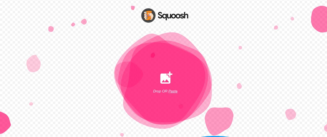 Screenshot of Squoosh home page